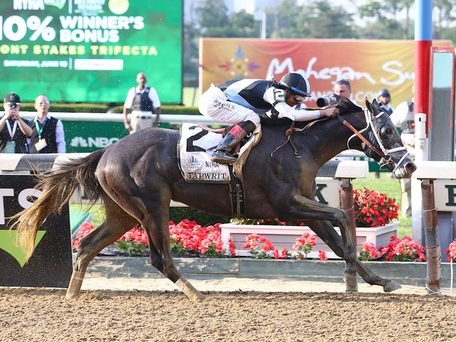 Tapwrit wins Belmont Stakes